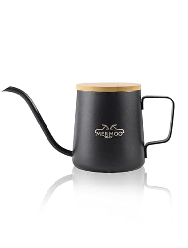 MERMOO YILAN Pour Over Coffee Kettle with Wooden Lid 350ml Coffee Maker