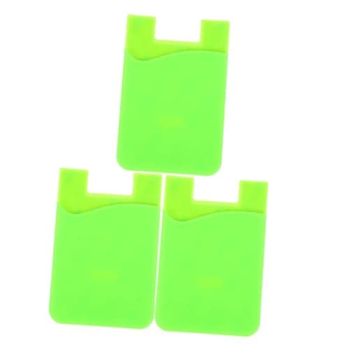 jojofuny 3pcs Silicone Adhesive Phone Card Holder Stickers for Cell Phone