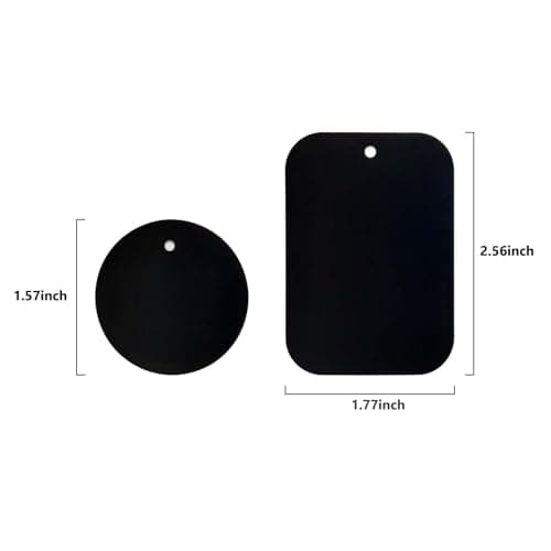 MACHSWON Smartphones Metal Plate 12 Pack for Phone Car Mount Holder Cradle with Adhesive6 Rectangle and 6 Round Black Fit for Magnetic Mounts — view 2