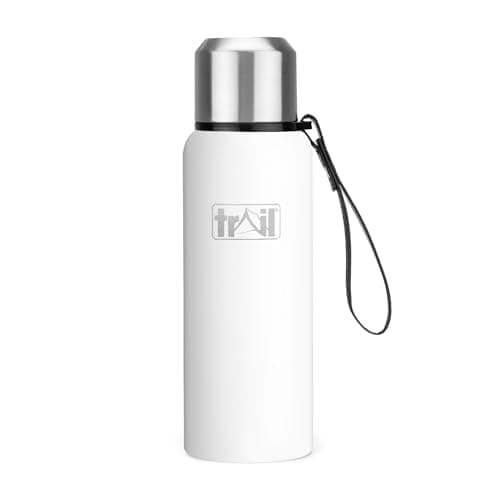 Trail Vacuum Flask with Strap, Camping & Travel, 600ml, White