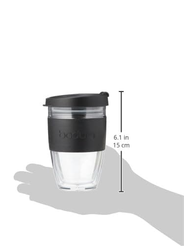 BODUM 11889-01S JOYCUP Travel Mug, Double wall, 0.3 l, Black Band, Plastic (Pack of 2) — view 4