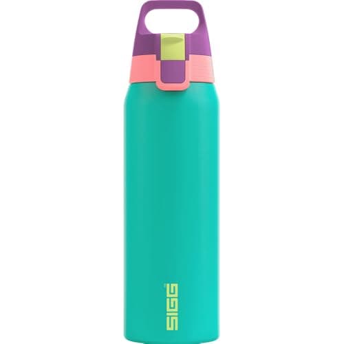 Sigg - Stainless Steel Water Bottle - Shield ONE Multicolour Reef - Suitable for Carbonated Drinks - Leak-Proof - Feather-Light - BPA-Free - Outdoor & Fitness - Turquoise - 0.75L