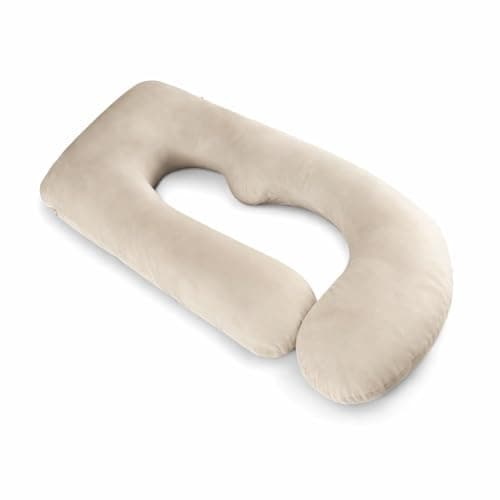 Emirates Living G-Shaped Maternity Pillow for Pregnancy – Full Body Support Pillow for Sleeping, Back, Hips & Legs – Large Pregnancy Pillow - Beige — view 6