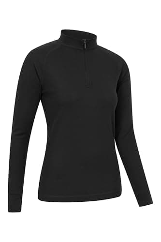 Mountain Warehouse Talus Womens Long Sleeve Base Layer Top Black (Zip Neck) 12 — view 2