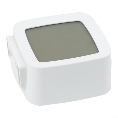 PureBowlic LCD Digital Alarm Clock with Temperature and Humidity Monitor Compact Size Tap or Voice Controlled Backlight 12 or 24 Hour Format Portable ABS for Kids Rooms and Student Desks(white) — view 3