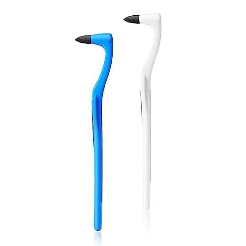 Annhua Tooth Stain Eraser and Remover Tool, 2 PCS Manual Surface Stain Cleaner for Teeth with Non-Slip Handle, Personal Oral Care Kit for Home and Travel - Blue and White