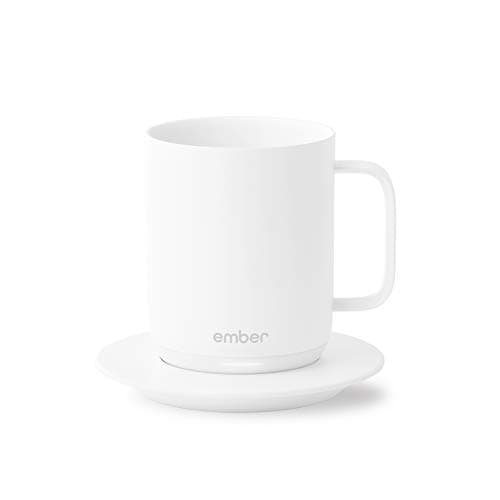 Ember Temperature-Control Smart Mug, 10 Ounce, 1-hr Battery Life, White - App-Controlled Heated Coffee Mug