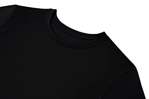 PowerLayer Skins for Boys Kids Base Layer Thermal Long Sleeve Top & Tights Football Compression Set - Black Top + Black Stealth Tights, 12-14 Years — view 3