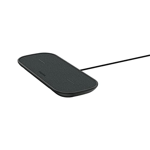 Mophie Dual Qi Wireless Charging Pad 10W (Fabric) with UK Plug Adaptor - Grey/Black - 409903634
