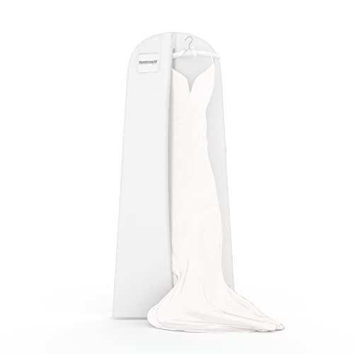 Hangerworld 72 Inch White Breathable Wedding Dress Bridal Gown Garment Cover Bag with Secret Internal Zipped Pocket (1)
