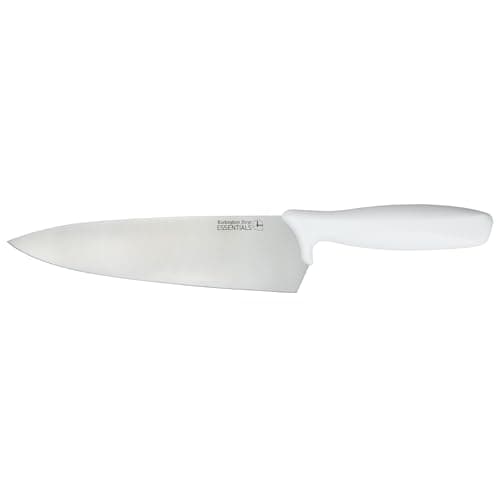 Rockingham Forge Essentials White Handle Chef’s Knife 24cm for Bakery & Dairy - Coloured Knives for Food Hygiene, Allergen and Intolerance - Colour Coded Stainless Steel Kitchen Knives