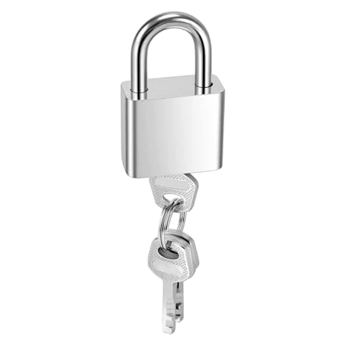 PINGEUI 8 Pack Padlocks with Keys, 30mm Mini Key Padlock, Small Pad Locks for Gym Locker, Suitcase, Travel Bag, Cabinets, Silver — view 5