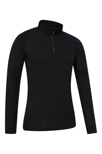 Mountain Warehouse Merino Mens Zip Neck Base Layer Top Black XXL — view 4