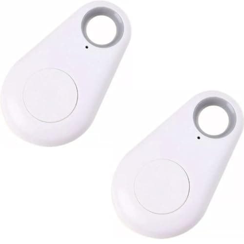 2X Smart Bluetooth 4.0 Key & Item Finder GPS Integration Item Locator, Wireless GPS Tracker for Keys, Wallet, Luggage, Pets & More Anti-Lost, Water-Resistant, Replaceable Battery (White)