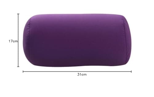 uminilife 31x17cm Micro Mini Microbead Roll Pillow Neck Column Pillows Squishy Mooshi Beads Offer Comfort & Support for Travel (Purple) — view 3