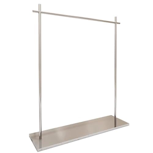 Garment rack Silver Stainless Steel Clothing Rack With Top Rod And Shelves Heavy Duty Clothes Rail For Hanging Clothes Freestanding Coat Rack For Bedroom Portable Clothes Organizer(Size:120X40X150CM)