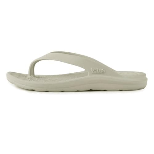 totes® SOLBOUNCE® Ladies Toe Post Sandals, Ultra-Light Everywear™ Foam, Compression-Proof, Antibacterial Freshness, Machine Washable Flip-Flops, Durable Summer Travel, Beach Footwear, Stone, 5 UK — view 4