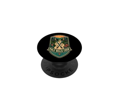 POLE WALK CREW Nordic Walking Trail Group PopSockets Adhesive PopGrip