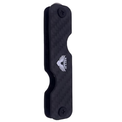 BRELIE Smart Key Chain Organizer- Key Holder for 1-12 Keys- Multifunctional- Bottle Opener- Sim Opener- Compact Carbon Fiber Key Chain- Lightweight, Black