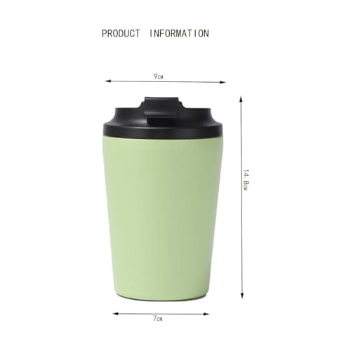 ZHIFENGYUAN Stainless Steel Insulated Coffee Cup with Spill Proof Lids,12oz(350ml),Unbreakable Durable,Reusable Drinking Cup,Gift for hot Cold iced, Travel Mug for Child Adults Outdoor(Light Green) — view 2