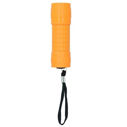 9 LED Orange Torch Light Mini Flashlight Camping Hiking Rubber Case — view 2
