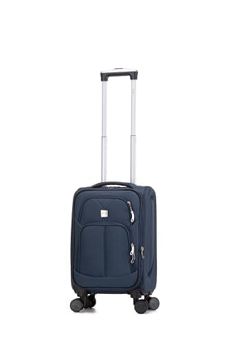 ATX Luggage 55x36x20cm Cabin Carry on Flight Bag Approved Hand Luggage Case Hold Suitcase Fits Ryanair Priority EasyJet FlexiPlus Jet2 Wizzair & More (Navy, 45 Liter)