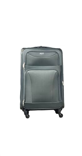 Cabin Suitcase, 20 inch, 4 Wheels Spinner, Expandable, Soft Shell Luggage, 55x35x20cm, with 3-Digit Combination Lock (Khaki, Cabin) — view 3