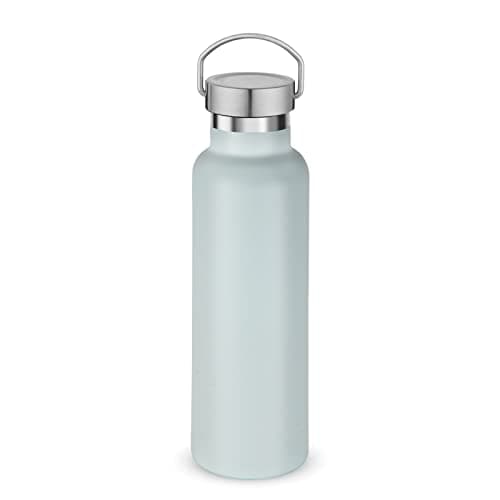 Volhoply Fog Stainless Steel Water Bottles,600 ML Vacuum Insulated Double Wall Travel Bottle with Leak Proof Lid of Handle,Metal Reusable Standard Mouth Flask for School,Hikers,Gift