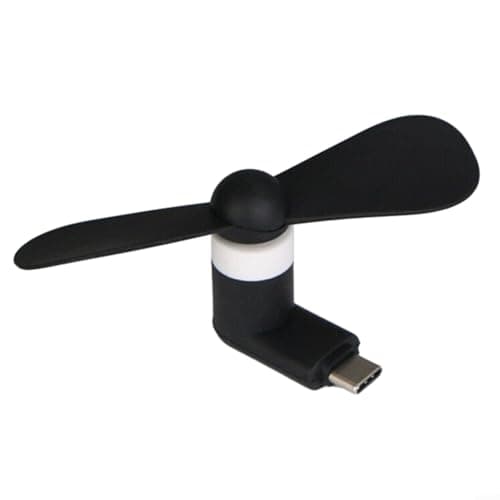ZiStarlilife USB C for mini Fan, Portable Silicone Phone Cooler With High-Speed Quiet Motor, Lightweight Detachable Design For Outdoor Travel Camping Office Use, Compatible With(Black)