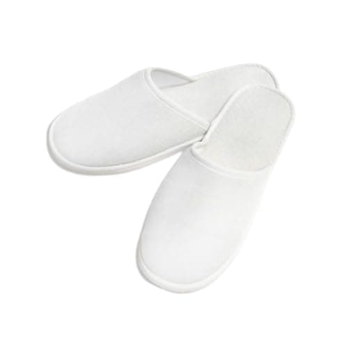 Beach Stone 10 Pairs Disposable Spa Slippers, Closed Toe Womens White Slippers for Girls Women Party Guest Travel Home Hotel Use — view 3