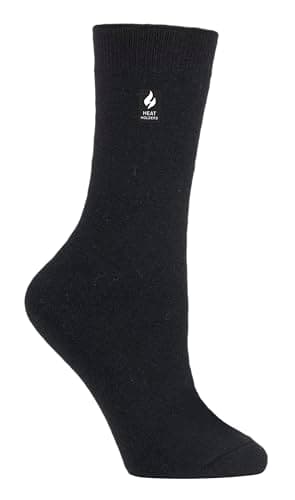 Heat Holders Ultra Lite - Ladies Thin Lightweight 1.0 TOG Winter Warm Casual Thermal Dress Socks (4-8 uk, Solid Black)
