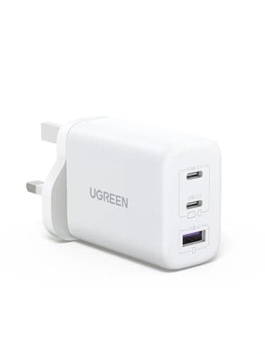 UGREEN USB C Charger 65W GaN Fast Charger 3 Port Compact Travel Plug