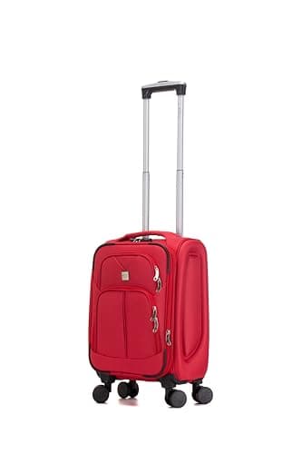 ATX Luggage 55x36x20cm Cabin Carry on Flight Bag Approved Hand Luggage Case Hold Suitcase Fits Ryanair Priority EasyJet FlexiPlus 56x45x25 Jet2 Wizzair & More (Red, 45 Liter)