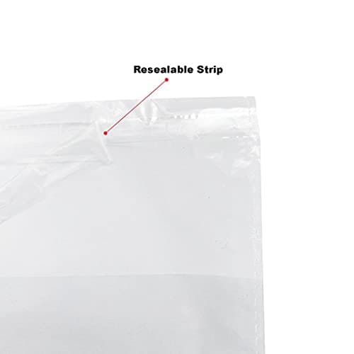 JeeJaan® 100 Pcs of Clear Polypropylene Bags 9 x 12 in Opp Mailing Bags 230 x 305 mm Plastic Envelopes for Clothes with Safety Warning — view 2