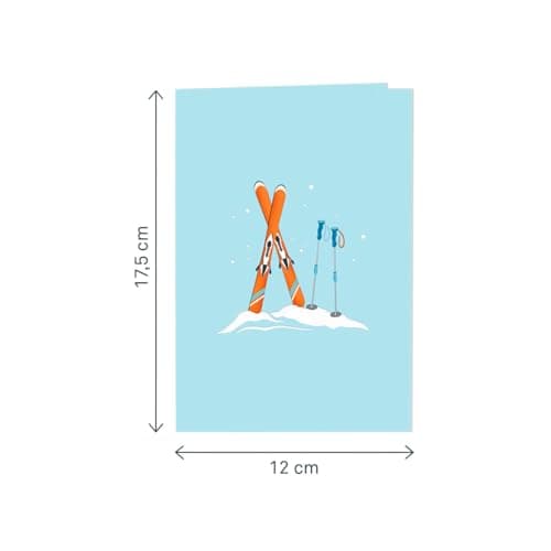papercrush® Pop-Up Card Skier - Funny 3D Voucher Card for Women (Girlfriend, Mum, Wife), Travel Voucher for Ski Holidays, Handmade Ski Giftcard, Winter Birthday Voucher for Skiing Vacation — view 4
