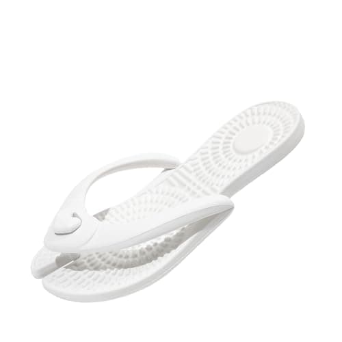 Compact Travel Slippers for Women and Men, Ultra-Lightweight Foldable Indoor Outdoor Slide Sandals with Cushioned Sole, Machine Washable, Non-Slip Design(White, 8)