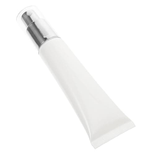MAGICLULU White 35g Cosmetic Refillable Lotion Bottle with Silver Vacuum Aluminum Pump Head, Travel Size Squeeze Tube for Toiletries Storage and Makeup Cream Dispensing
