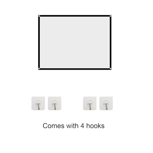 zalati Projector Screen Portable Indoor/Outdoor Movie Theater screen 16/9 polyester white soft screen For outdoor camping Collapsible High Contrast Hanging Hole Grommets - 51inch — view 5