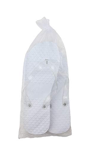Modo Wedding/Party Glitter Flip Flops 10 Pack in Organza Bags. Choice of Colour and Size ((5-6UK x 5) (7-8UK x 5), White) — view 2