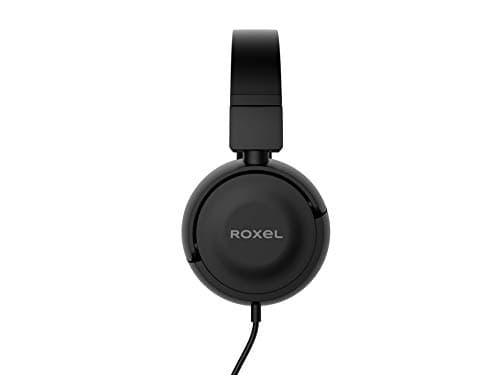 Roxel RX110 Lightweight Wired Foldable Headphones with Mic & Volume Control, On-Ear Headphones, Ergonomic Design, Answer Incoming Calls, Compatible with Android and IOS Devices (Black) — view 4