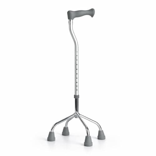 The Helping Hand Company Aluminium Height Adjustable Quad Cane, Small Base, Lightweight 4 Point Stability Walking Stick for Elderly and Mobility Support — view 5