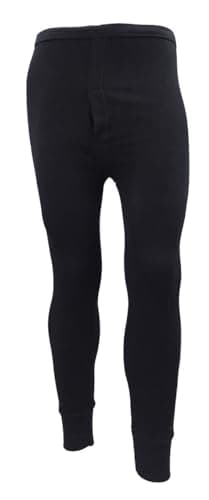 reshmena® Men's Thermal Underwear Sets Tops & Bottoms Full Sleeve Top Vest & Long Johns Trousers Thermals Winter Men Base Layer Long John Black,M