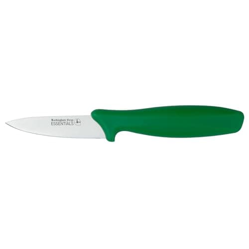 Rockingham Forge Essentials Green Handle Paring Knife 9cm for Salad & Fruit - Coloured Knives for Food Hygiene, Allergen and Intolerance Food Preparation- Colour Coded Stainless Steel Kitchen Knives