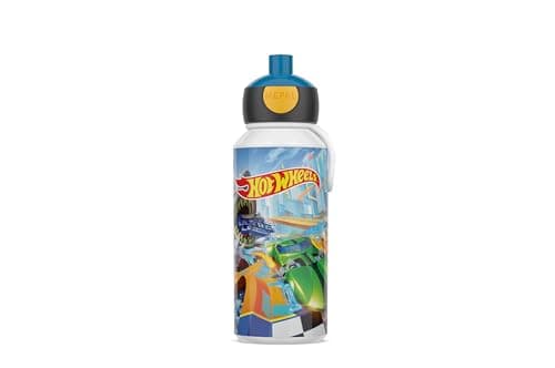 Mepal - Drinking Bottle Pop-up Campus - Drinking Bottle - Leak Proof Drink Bottle For School - BPA-free & Dishwasher Safe - 400 ml - Hot Wheels