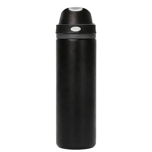 Eastrise 24oz Insulated Water Bottle with Convertible 2-in-1 Lid,Metal Water Bottle,24H Cold&12H Hot,Leakproof, Fits Car Cup Holder, BPA-Free Stainless Steel for Gym, Commute & Travel-Black