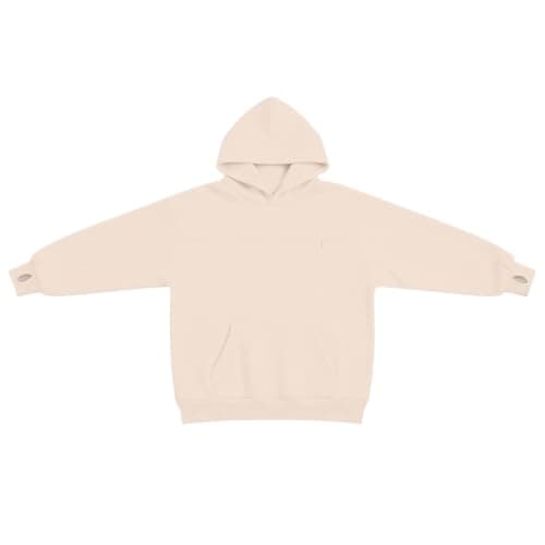 2026 Zip Up Hoodies for Women UK Oversized Casual Sweatshirts Cozy Hooded Sweatshirt With Large Pocket And Front Earphone Pocket For (Beige, XL) — view 4