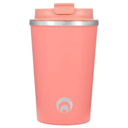 Restore Coffee Cup, Insulated Coffee Cup with Leakproof Lid, Relax Stainless Steel Travel Mug, Insulated Double Wall Cup for Hot/Cold Drinks (1, Coral)