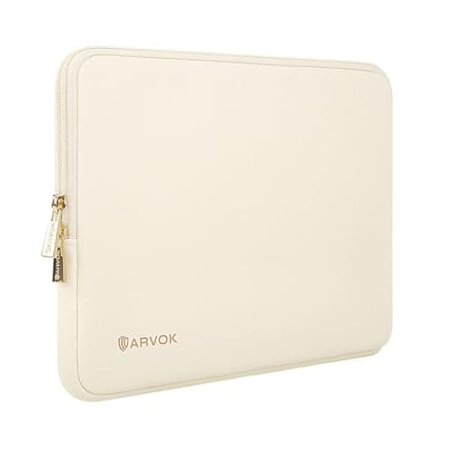 ARVOK 15 15.6 16 inch Laptop Sleeve Case,Waterproof Laptop Notebook Cover for MacBook Air MacBook Pro 15 16 inch, Computer Carrying Bag for HP ThinkPad Dell Lenovo Asus Acer MSI, White