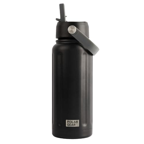 Polar Gear 740ml Insulated Water Bottle with Straw Double Wall - Black
