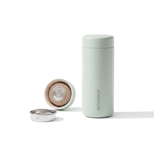 350ml Small Thermal Water Bottle‑ Mini Travel Flask for Hot & Cold Drinks, 316L Stainless Steel, Leak‑Proof Vacuum Sealed Bottle, BPA‑Free, 12hr Hot & 24hr Cold (Light Green)